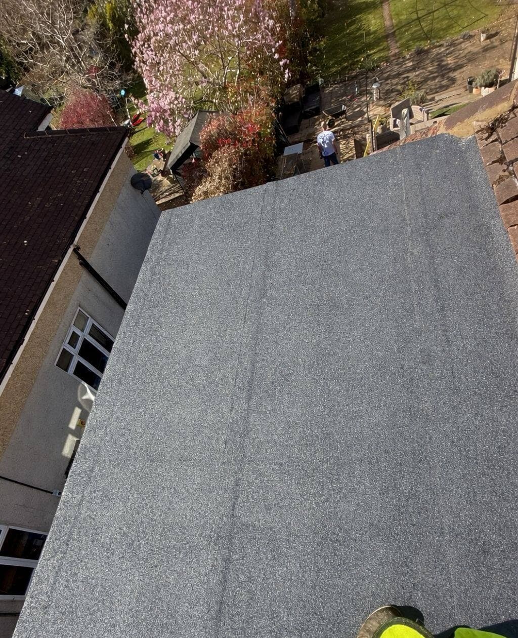 Finished flat roof with clean edge detailing, Surrey