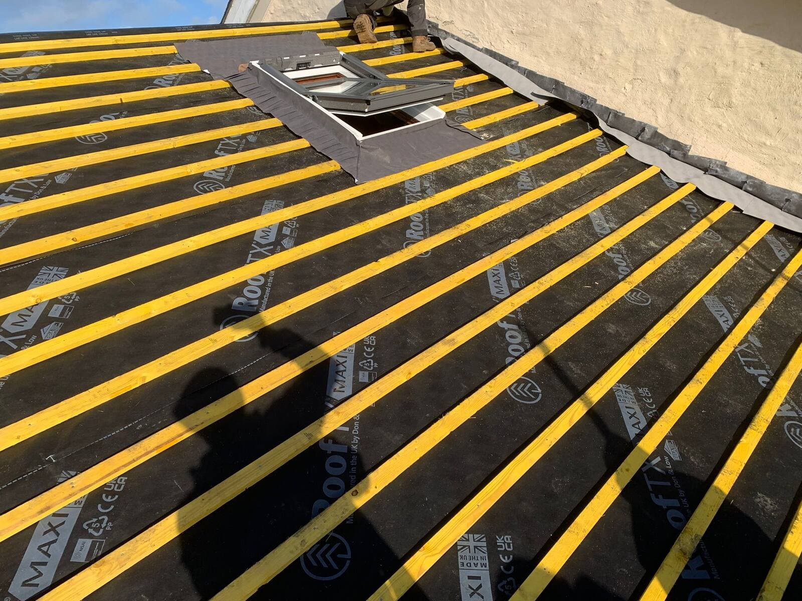 Rooflight installation with flashing detail, Surrey